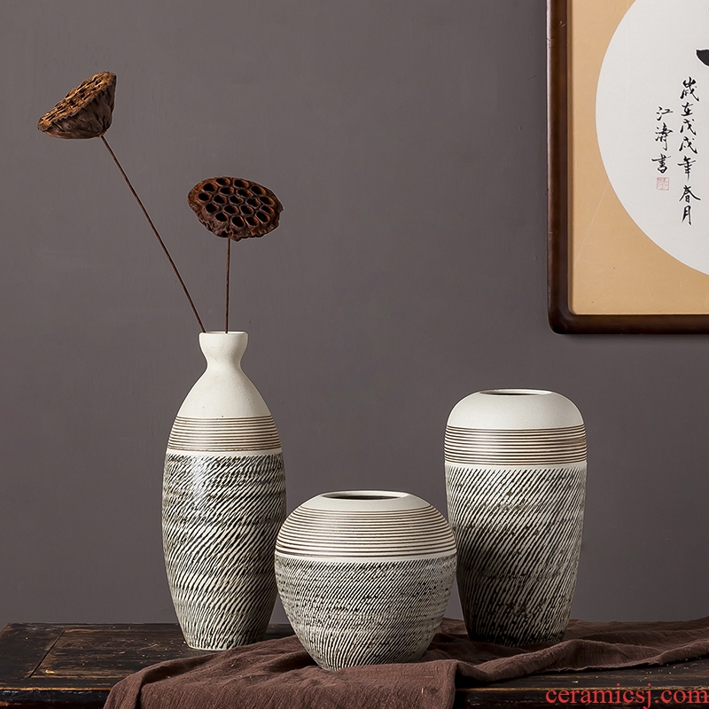 Jingdezhen ceramic vases, contemporary and contracted household hydroponic flowers dried flower arranging flowers furnishing articles sitting room pure and fresh and small table
