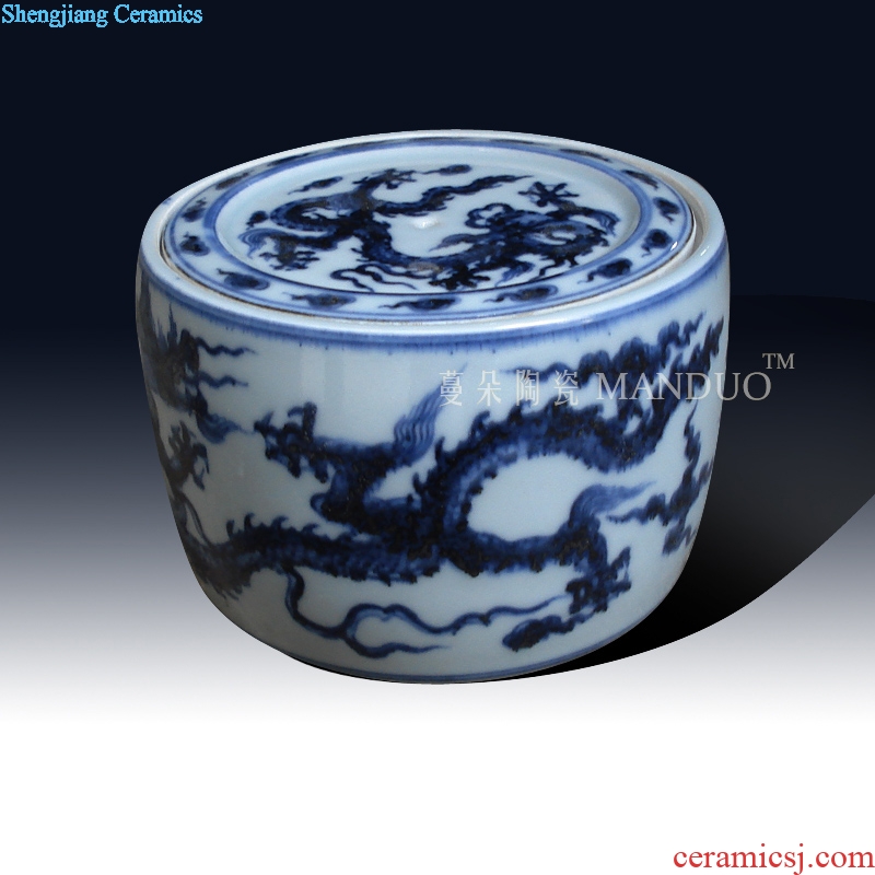 Jingdezhen hand-painted cans of blue and white porcelain dragon of dragon announce cricket cricket cans