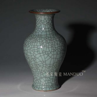 Tendril crack glaze ceramic vase flowers small gourd classical vase elder brother kiln of crack open display vase