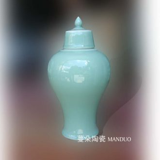 Upscale elegant plum bottle celadon longquan shadow greengage bottle rich ancient frame ornament porcelain jingdezhen porcelain