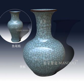 Crack glaze crack open a piece of tail vase elder brother kiln design tendril mesa of pottery and porcelain vase