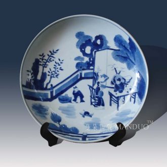 Jingdezhen hand-painted kangxi cross character blue and white porcelain qing dynasty courtyard classical decorative porcelain figures