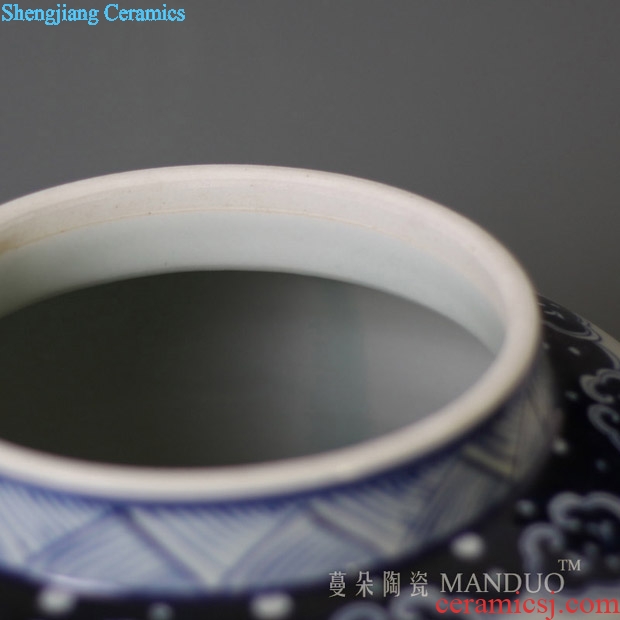 Hand painted blue and white t ceramic porcelain jar of large ceramic storage storage cover cover large porcelain pot M five
