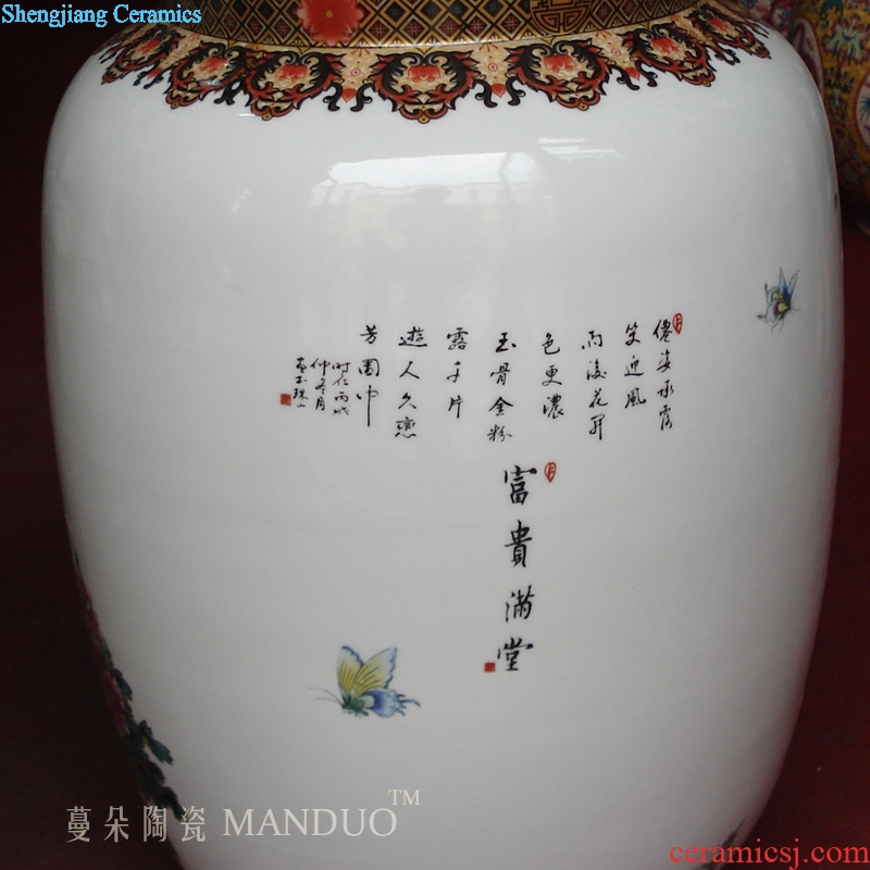 Jingdezhen color big peony porcelain vase color gorgeous elegant vase peony porcelain vases