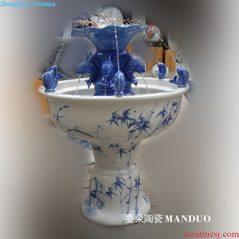 Jingdezhen hand-painted all blue and white porcelain painting bamboo atomizer porcelain spray humidifying fountains