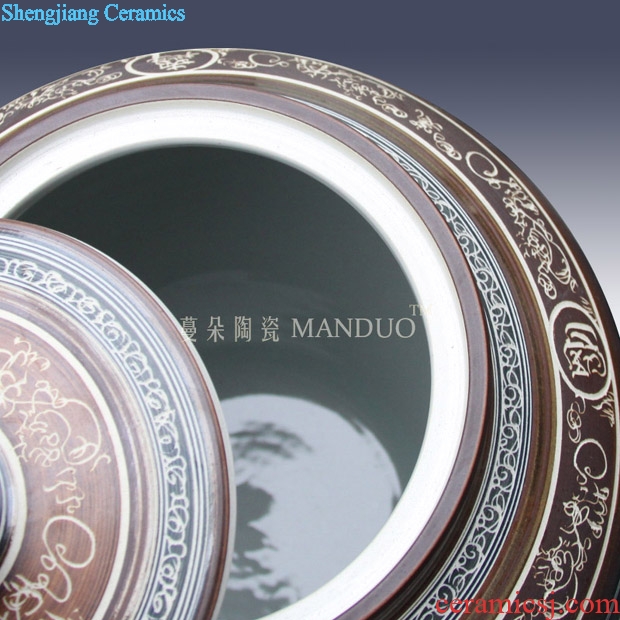 Jingdezhen ceramic porcelain lettering classical storage barrel storage vats of primitive simplicity ceramic porcelain jug