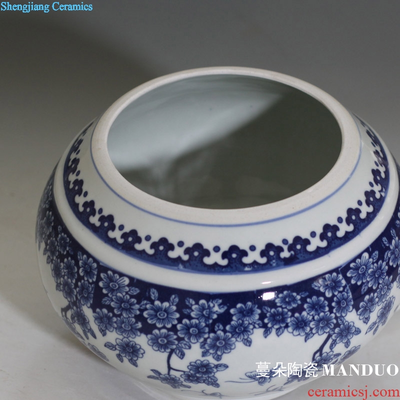 Jingdezhen porcelain green lead-free porcelain jar of blue and white porcelain jar of top-grade pickled pickles rice wine pot