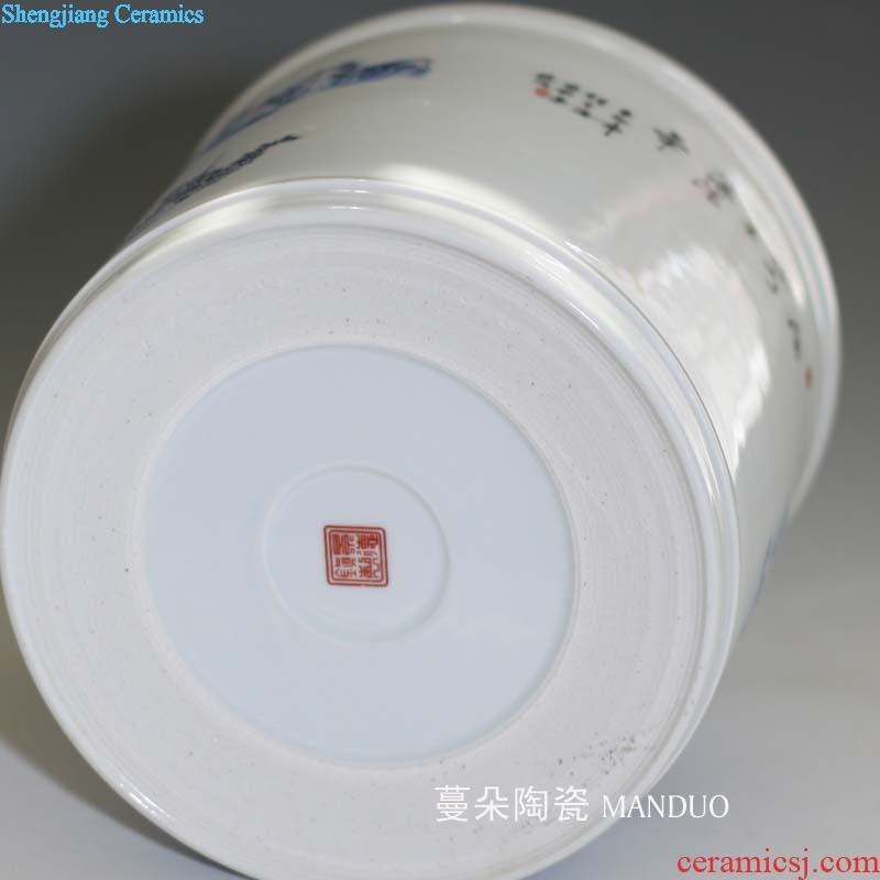 Landscape of jingdezhen blue and white porcelain brush pot blue and white porcelain brush pot large porcelain brush pot landscapes