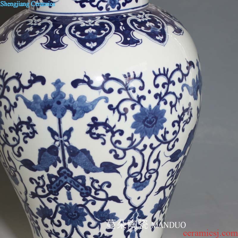 Jingdezhen water-wave general porcelain cover general auspicious hand-painted porcelain of jingdezhen porcelain pot