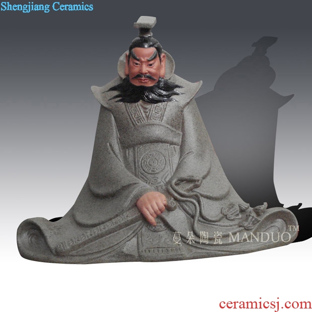 Cao cao characters ceramic porcelain sculpture furnishing articles furnishing articles qin shihuang sculpture porcelain history the emperor