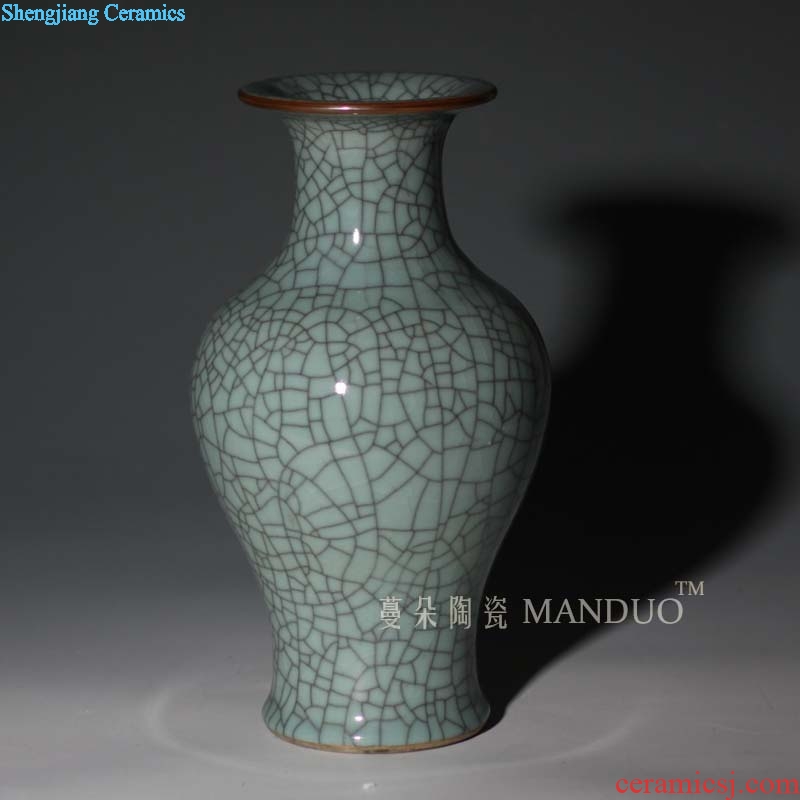 Tendril crack glaze ceramic vase flowers small gourd classical vase elder brother kiln of crack open display vase