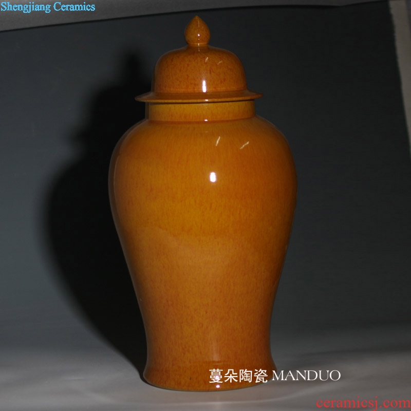 Jingdezhen kiln general orange blue cans of soft adornment display general general warm pot