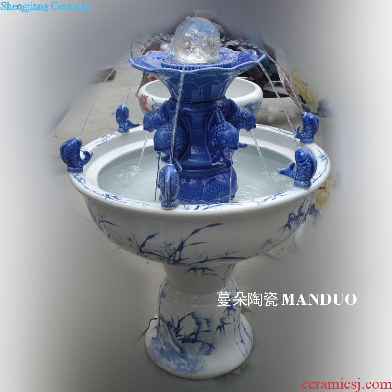 Jingdezhen hand-painted all blue and white porcelain painting bamboo atomizer porcelain spray humidifying fountains