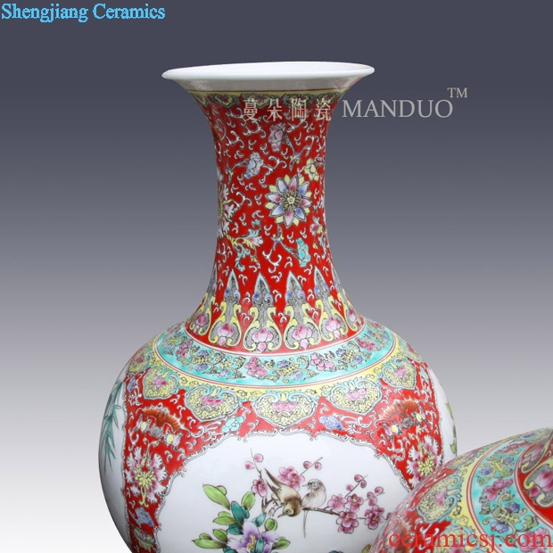 Jingdezhen hand-painted pastel lad tong qu figure vase classical furnishings simple space artistic vase