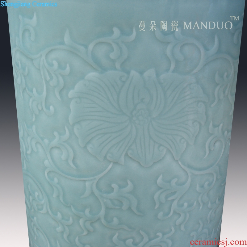 Even light elegant tangles branches quiver straight ceramic vase anaglyph carved quiver vase vase celadon