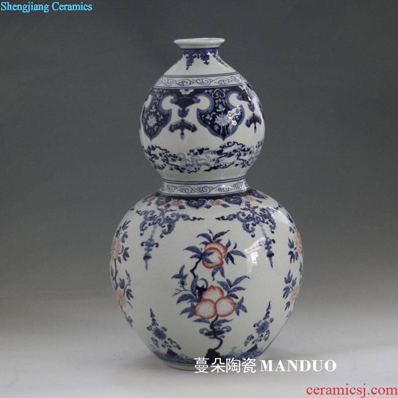 Jingdezhen blue and white xiantao 45 cm high pure hand-painted gourd vases xiantao gourd blue and white porcelain vase