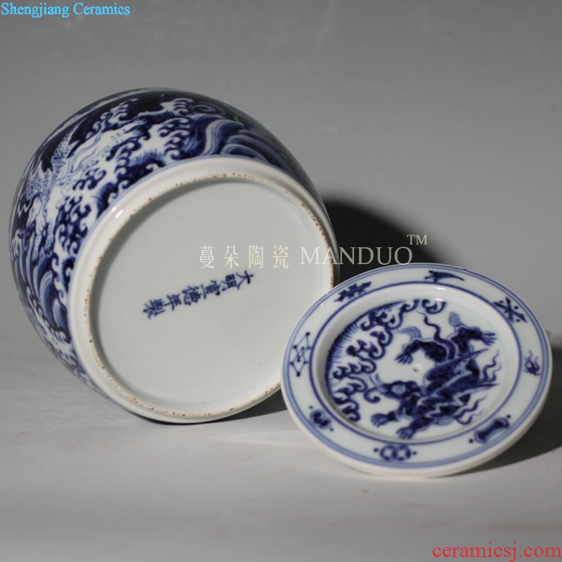 Jingdezhen hand-painted cans of blue and white porcelain dragon of dragon announce cricket cricket cans