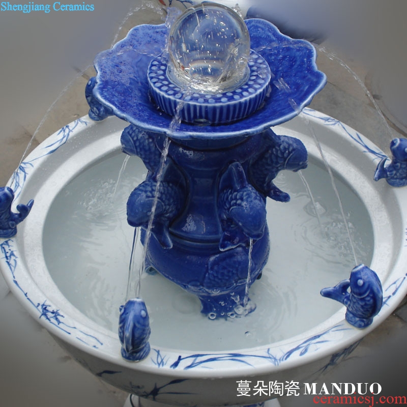 Jingdezhen hand-painted all blue and white porcelain painting bamboo atomizer porcelain spray humidifying fountains