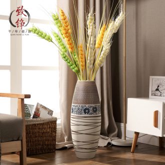 Jingdezhen modern Nordic creative contracted household act the role ofing is tasted furnishing articles sitting room be born lucky dried flowers and big vases, pottery and porcelain