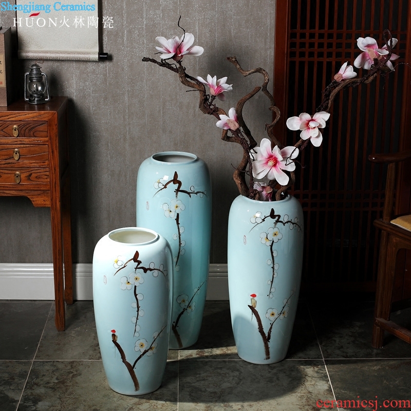 New Chinese style of jingdezhen ceramic vase of large household TV ark porch dry flower arrangement sitting room adornment is placed