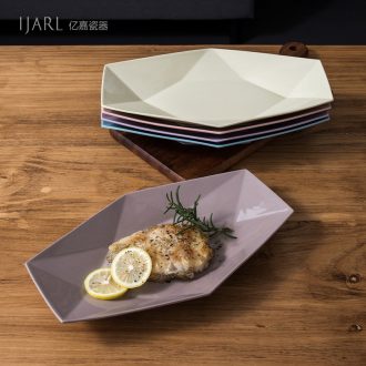 Ijarl million jia creative color version clay ceramic tableware dinner dish dish fish dish diamond disc Korean snack plate