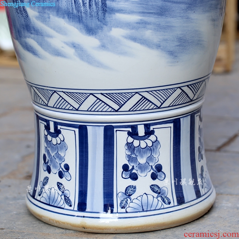 Jingdezhen ceramics has a long history of large blue and white porcelain vase and sitting room adornment porcelain furnishing articles