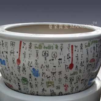 Jingdezhen classical ancient text VAT study calligraphy and painting decorative painting and calligraphy scrolls ceramic porcelain cylinder cylinder