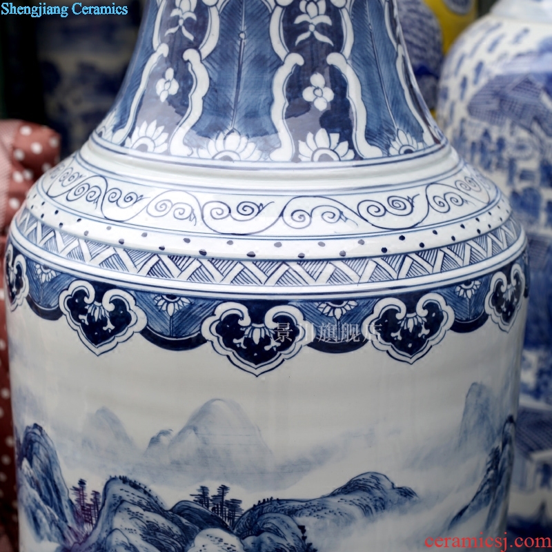 Blue and white porcelain of jingdezhen ceramic hand-painted kumsusan river vase landed sitting room furniture of Chinese style place adorn article