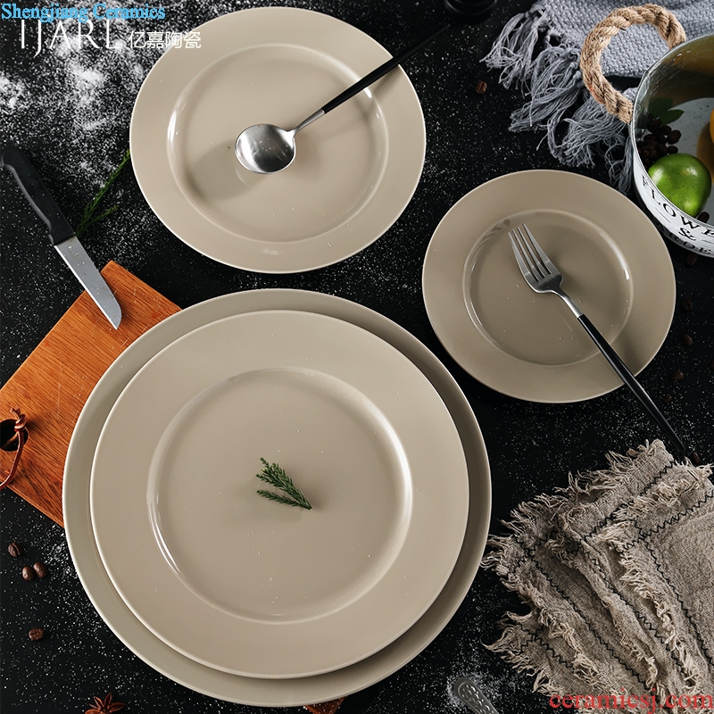 Ijarl million jia western-style Japanese ceramic plate plate beefsteak plate of pasta dish plate flat compote snack plate