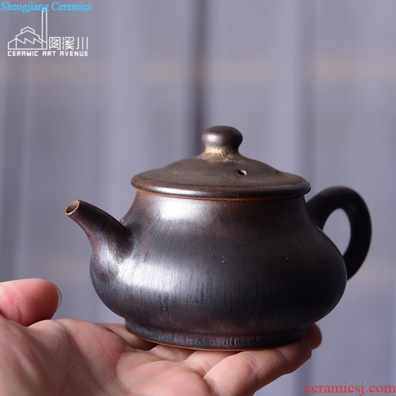 Jingdezhen TaoXiChuan new handmade ceramic flat bulb kung fu tea set of violet arenaceous the teapot