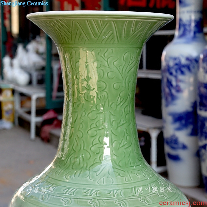 Pine crane live color ink big vase jingdezhen ceramics sitting room floor furnishing articles study Chinese style household act the role ofing is tasted