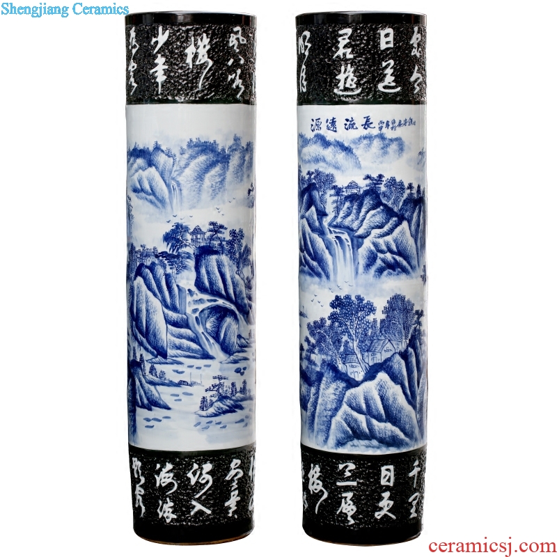 Blue and white porcelain has a long history in the hand-painted big vase jingdezhen ceramics of large vases, sitting room of Chinese style household furnishing articles