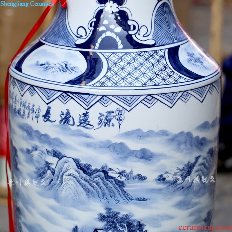 Jingdezhen ceramics has a long history of large blue and white porcelain vase and sitting room adornment porcelain furnishing articles