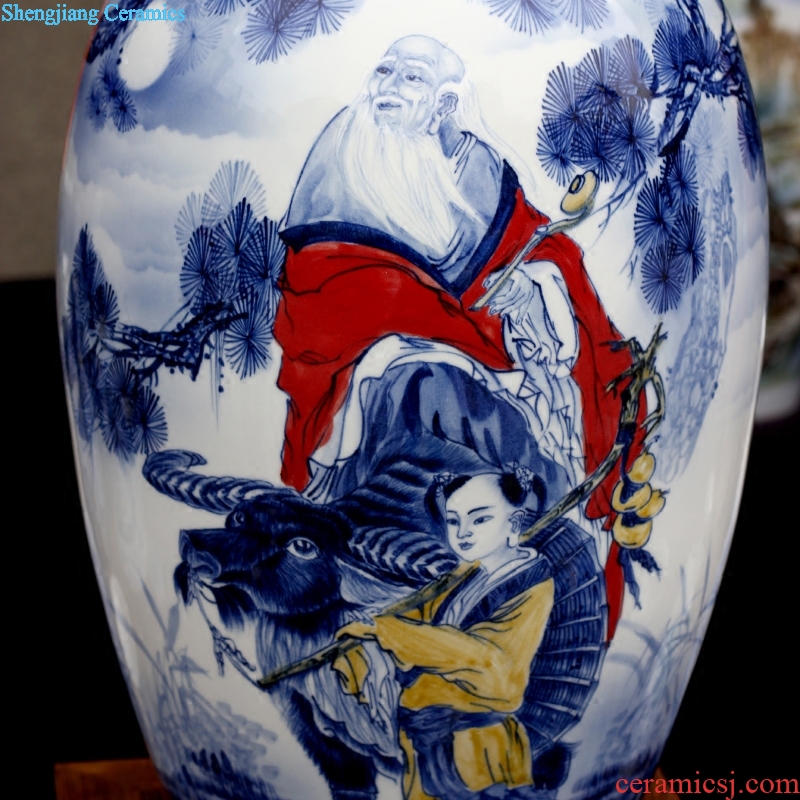 Jingdezhen ceramic vase home sitting room place adorn article classic hand-drawn characters mesa calligraphy and painting scroll to receive goods