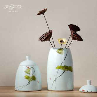 Modern creative household soft adornment the sitting room TV ark furnishing articles hand-painted ceramic tea candy storage tank