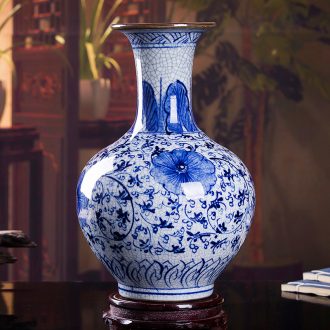 Jingdezhen ceramic vase household porcelain crack wine ark decoration living room TV cabinet office furnishing articles
