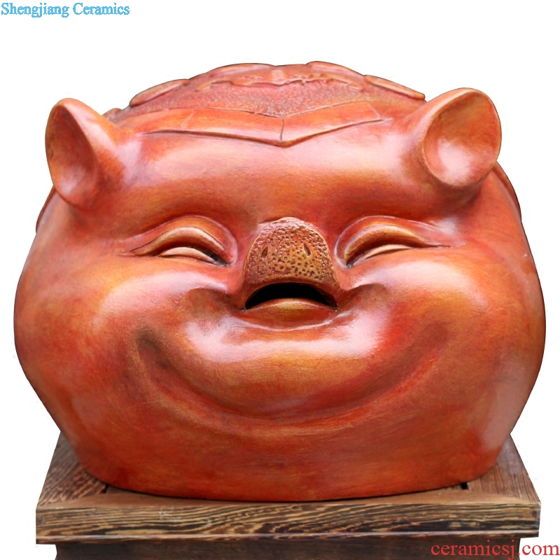 Jingdezhen violet arenaceous pigs lucky money piggy bank home sitting room mesa place adorn article opened the gift