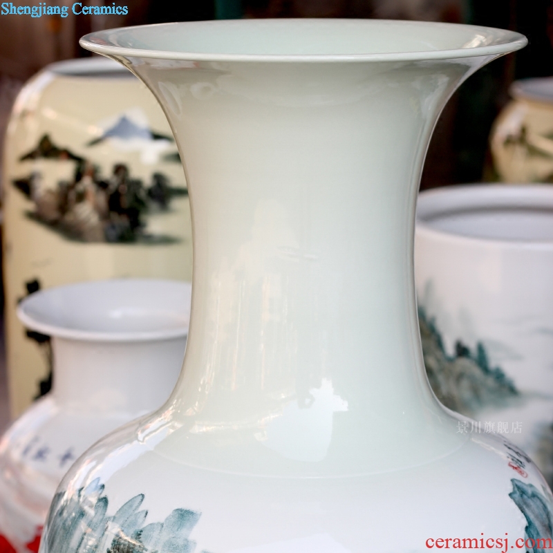 Jingdezhen ceramic bottle handicraft furnishing articles hand-painted scenery south xiuse of large vase decoration opening gifts