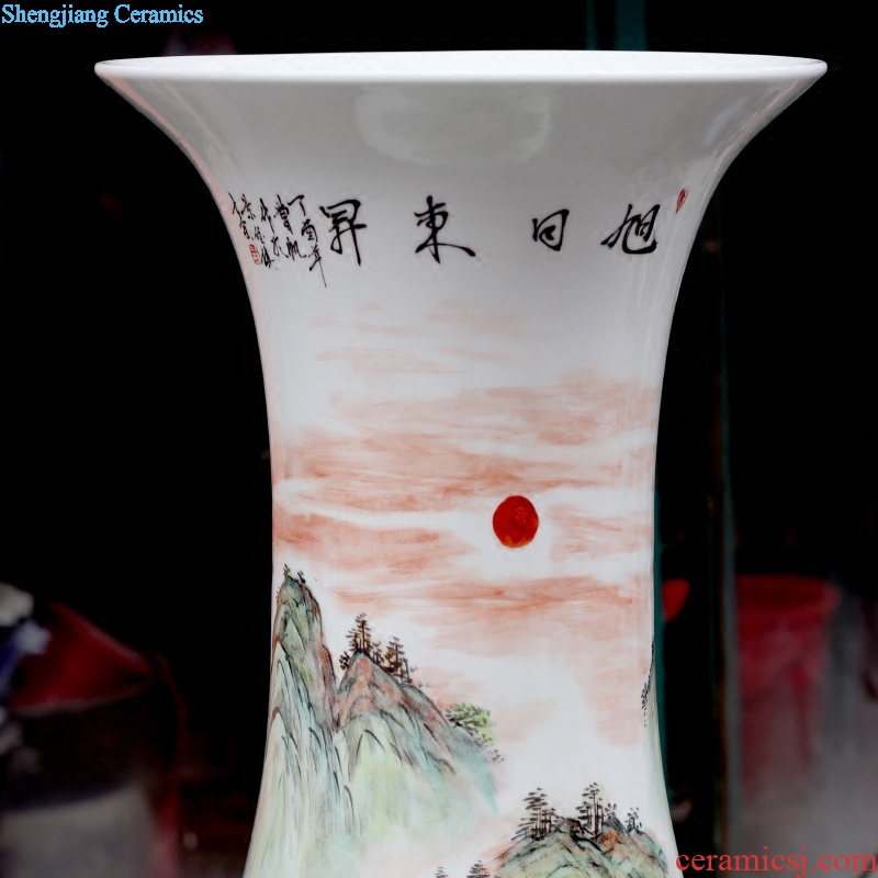 Jingdezhen ceramics hand-painted sun dongsheng pastel flower arranging landing big vase home sitting room hotel furnishing articles