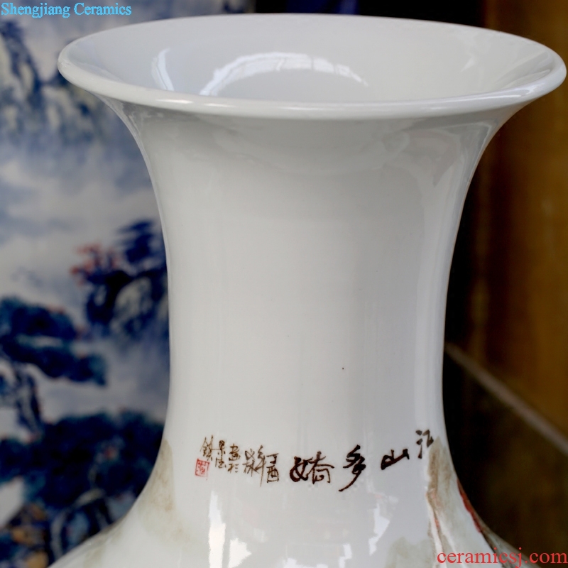 Hand-painted jiangshan jiao jingdezhen ceramics flower arrangement more large vases, modern home sitting room place mesa adornment