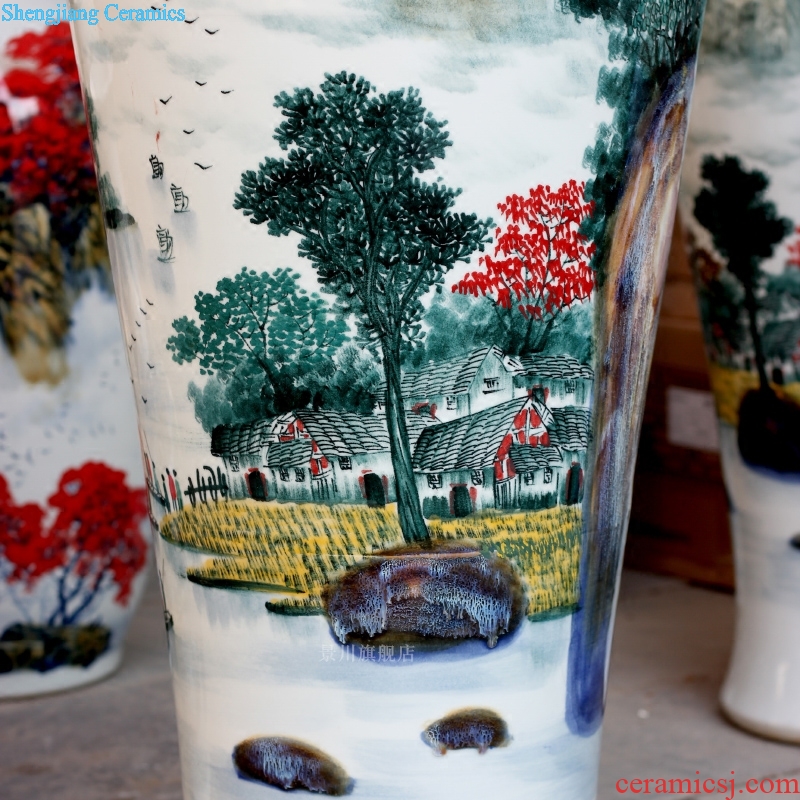 Jingdezhen ceramic bottle handicraft furnishing articles hand-painted scenery south xiuse of large vase decoration opening gifts