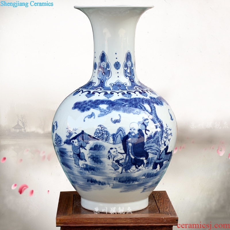 Jingdezhen ceramic three general figure vase can of home sitting room mesa study office place adorn article
