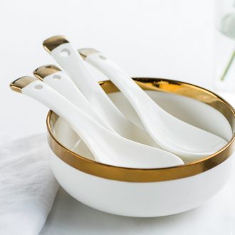 Ijarl million jia ou household ceramic spoon innovative new bone China tableware kitchen spoon ladle TBSP light