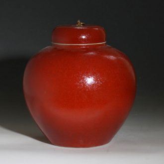 Classical high-grade dark red kiln porcelain pot high-end storage tank storage porcelain antique furnishings porcelain jar