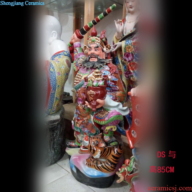 Jingdezhen manual pastel 52 cm gawain mammon 47-130 cm tall Zhao Gongming ceramic sculpture porcelain furnishing articles