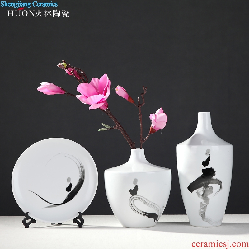 Jingdezhen ceramic vase living room zen furnishing articles new classical Chinese teahouse TV ark decorative vase