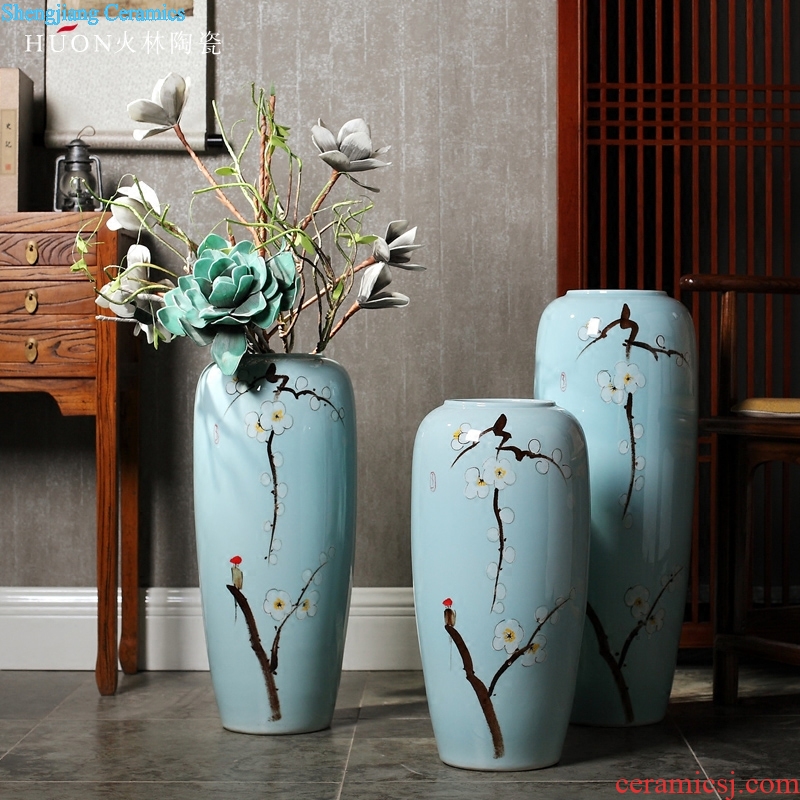 New Chinese style of jingdezhen ceramic vase of large household TV ark porch dry flower arrangement sitting room adornment is placed