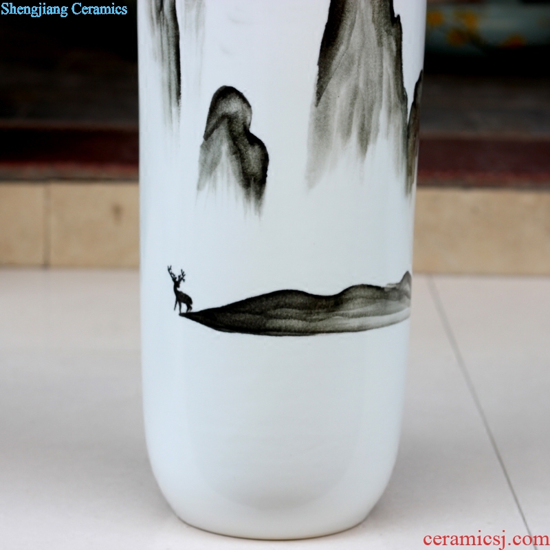 Jingdezhen ceramic hand-painted landscape floor vase 60 cm the sitting room is the study of modern and fresh simple flower arranging furnishing articles