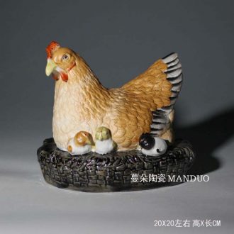 Ceramic hen chicken skin furnishing articles three-dimensional sculpture porcelain chicken chicken chicken hen furnishing articles celadon