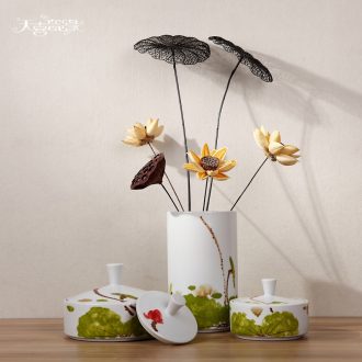 Modern Chinese ceramic storage tank creative furnishing articles fashionable sitting room between example household soft adornment caddy